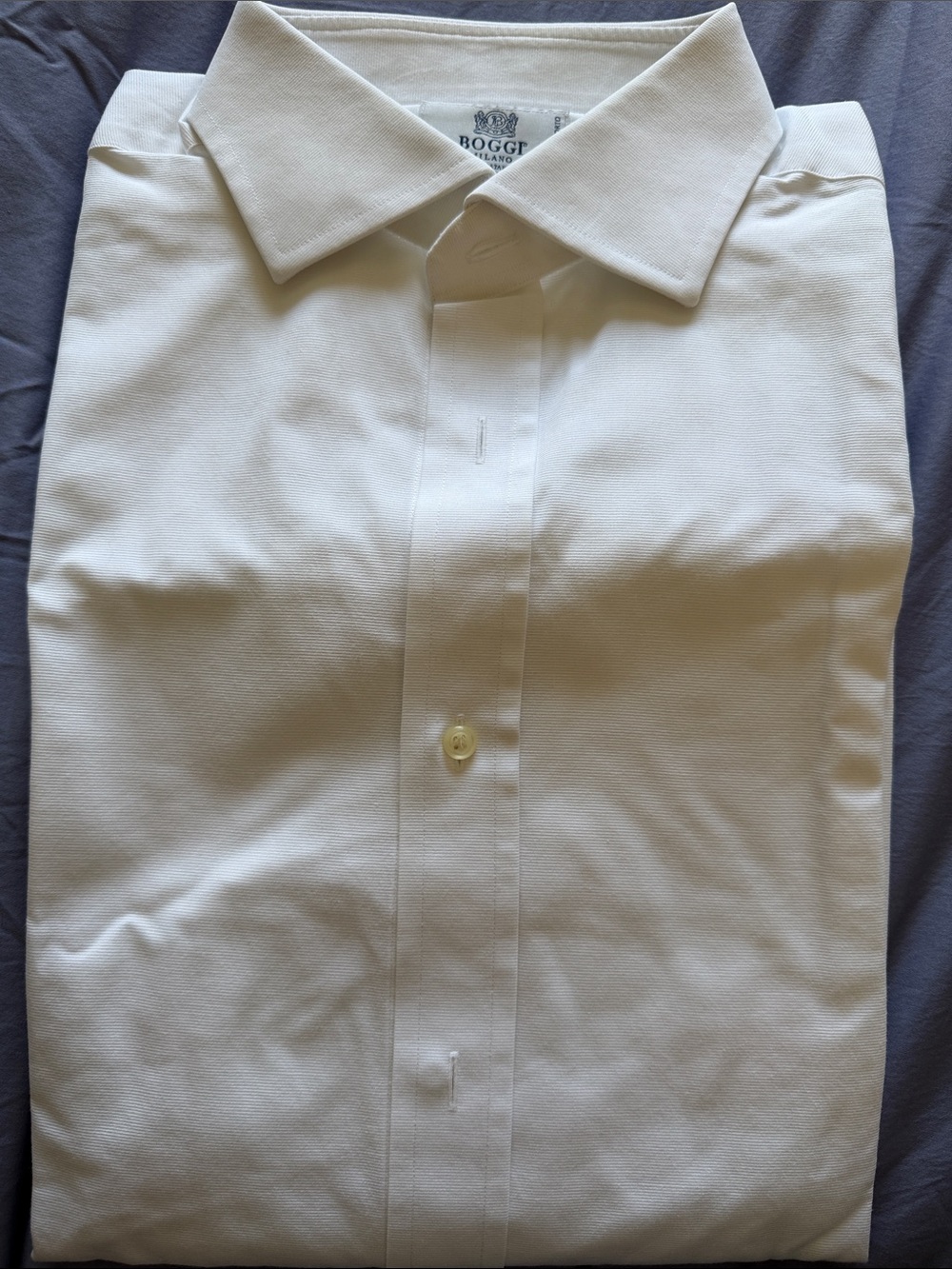 Boggi Milano White Men’s Dress Shirt - Tailored Fit Doppio Ritorto